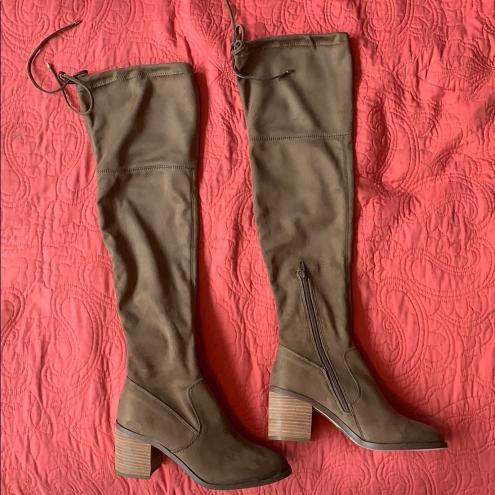 Taupe Steve Madden Over The Knee Boots